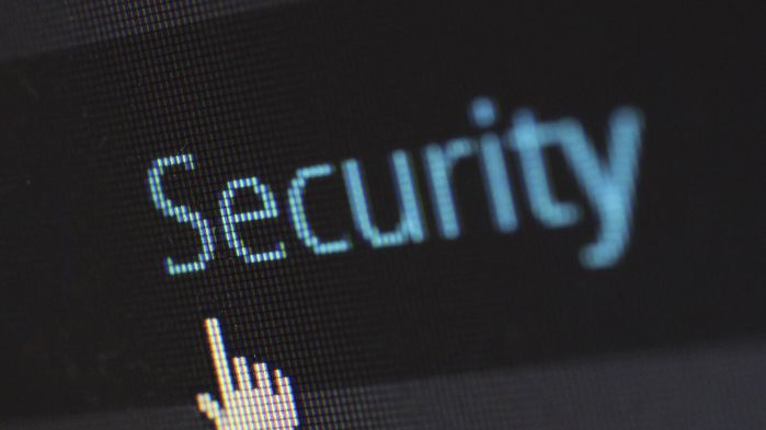 The picture shows the lettering "Security".