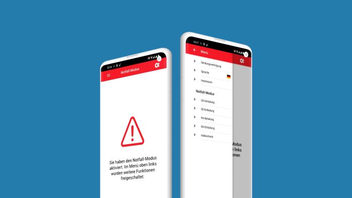 Smartphone with emergency app open for logistics and transport.