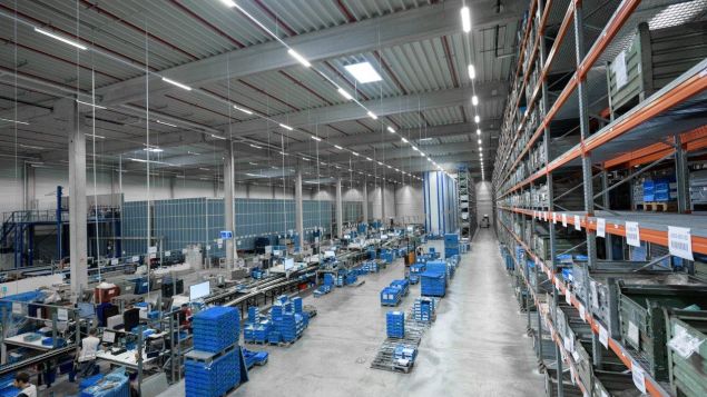 Automatic warehouse in Langenau equipped with software from EIKONA Logistics.