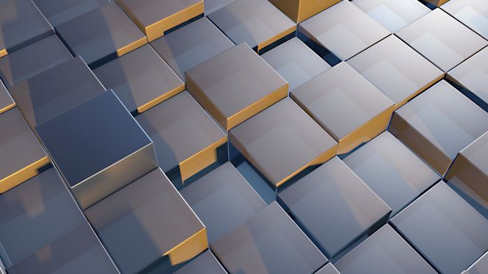 Blocks of different heights placed closely together