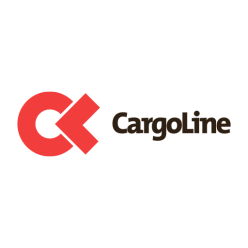 Das Logo von CargoLine zeigt ein stilisiertes "C" und "K" in Rot und Schwarz, das für Logistik und Transport steht.