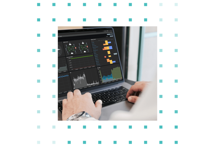 Employee tests various software of his company on his laptop, which contributes to IT security.