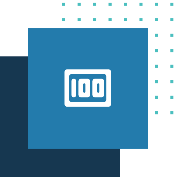 White icon for daily price on light blue square.