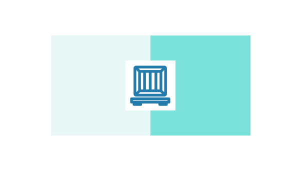 The symbol of goods on a pallet.