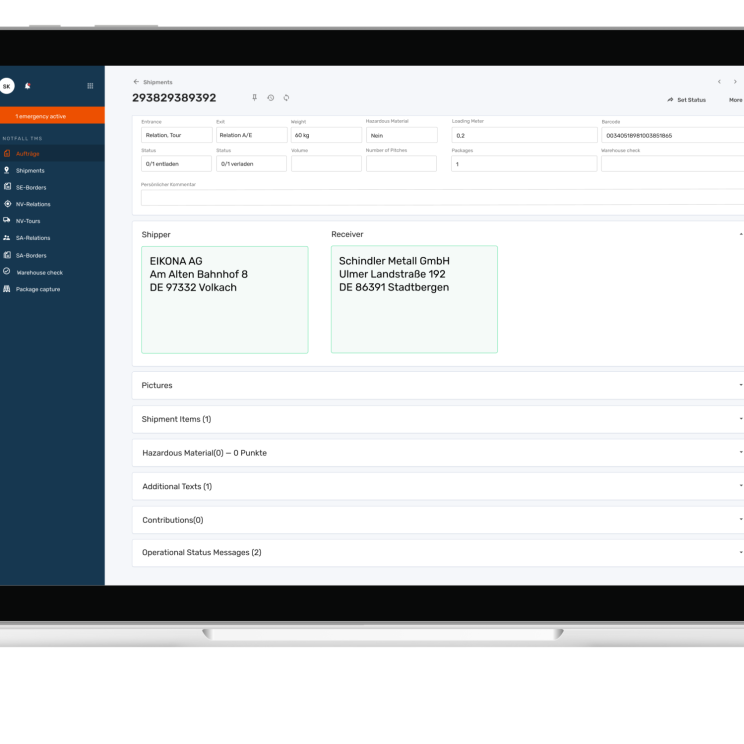 A laptop displaying the manual input of customer orders.