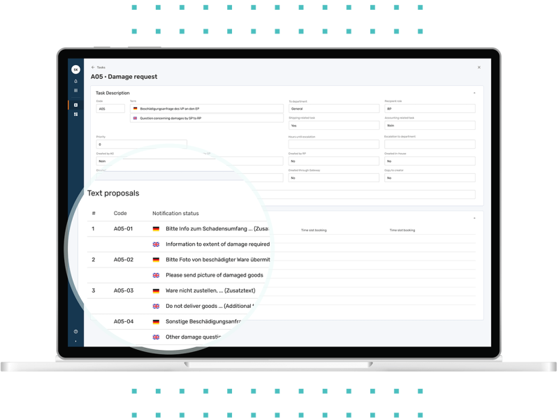 Screenshot of the EIKONA Task Management Software in English.